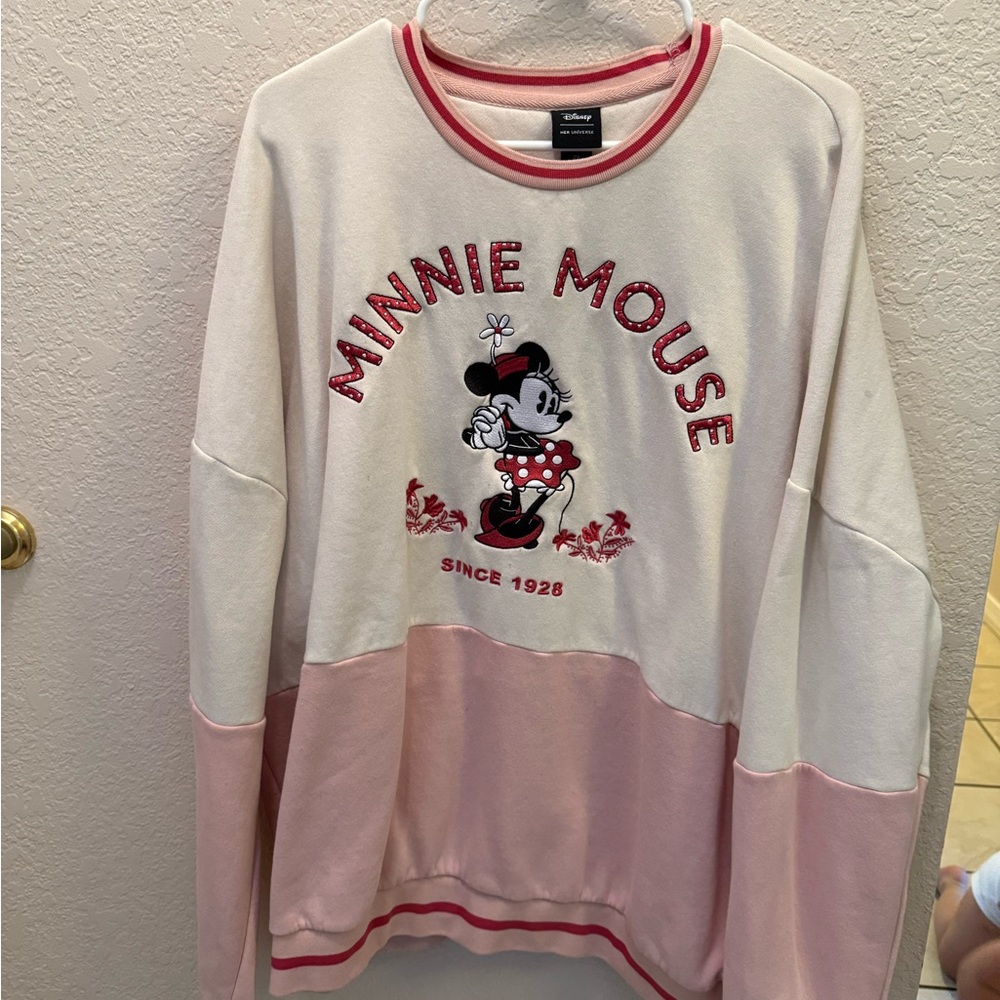 Disney Minnie Mouse Pink and Cream Sweater from Box Lunch